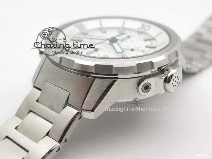 MIROTIME 1228 Versatile Aquatimer Chrono IW376803 V6F 1:1 Best Edition White Dial On SS Bracelet A 7359